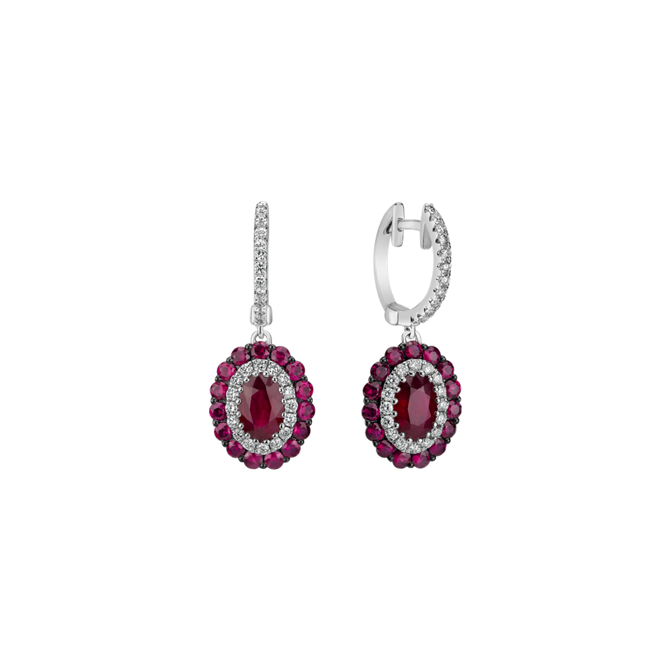 Diamond earrings and Ruby Courage