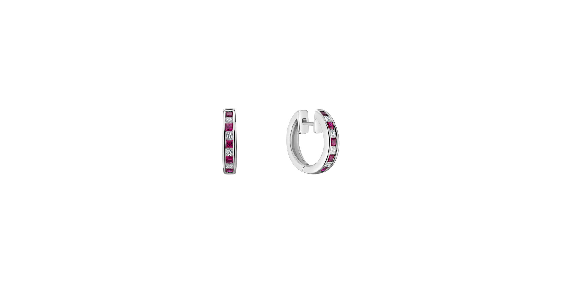 Diamond earrings with Ruby Constance