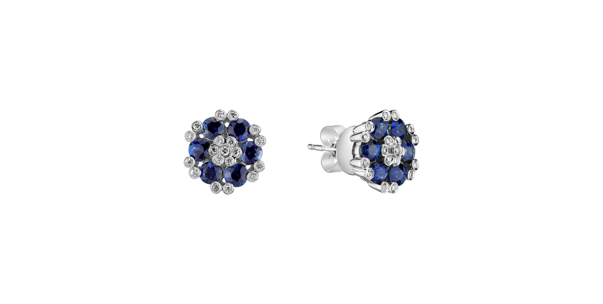 Diamond earrings and Sapphire The Ruby Garden