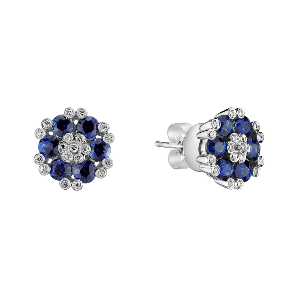Diamond earrings and Sapphire The Ruby Garden