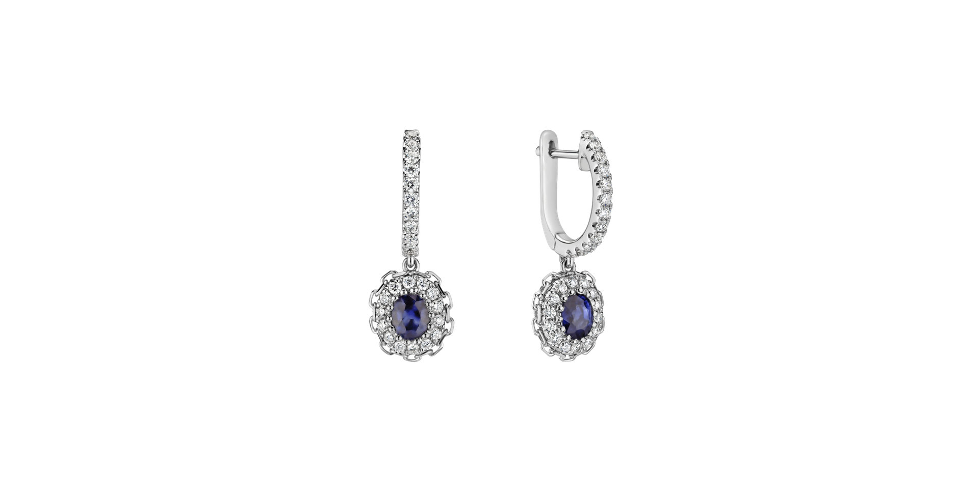 Diamond earrings and Sapphire Amiya