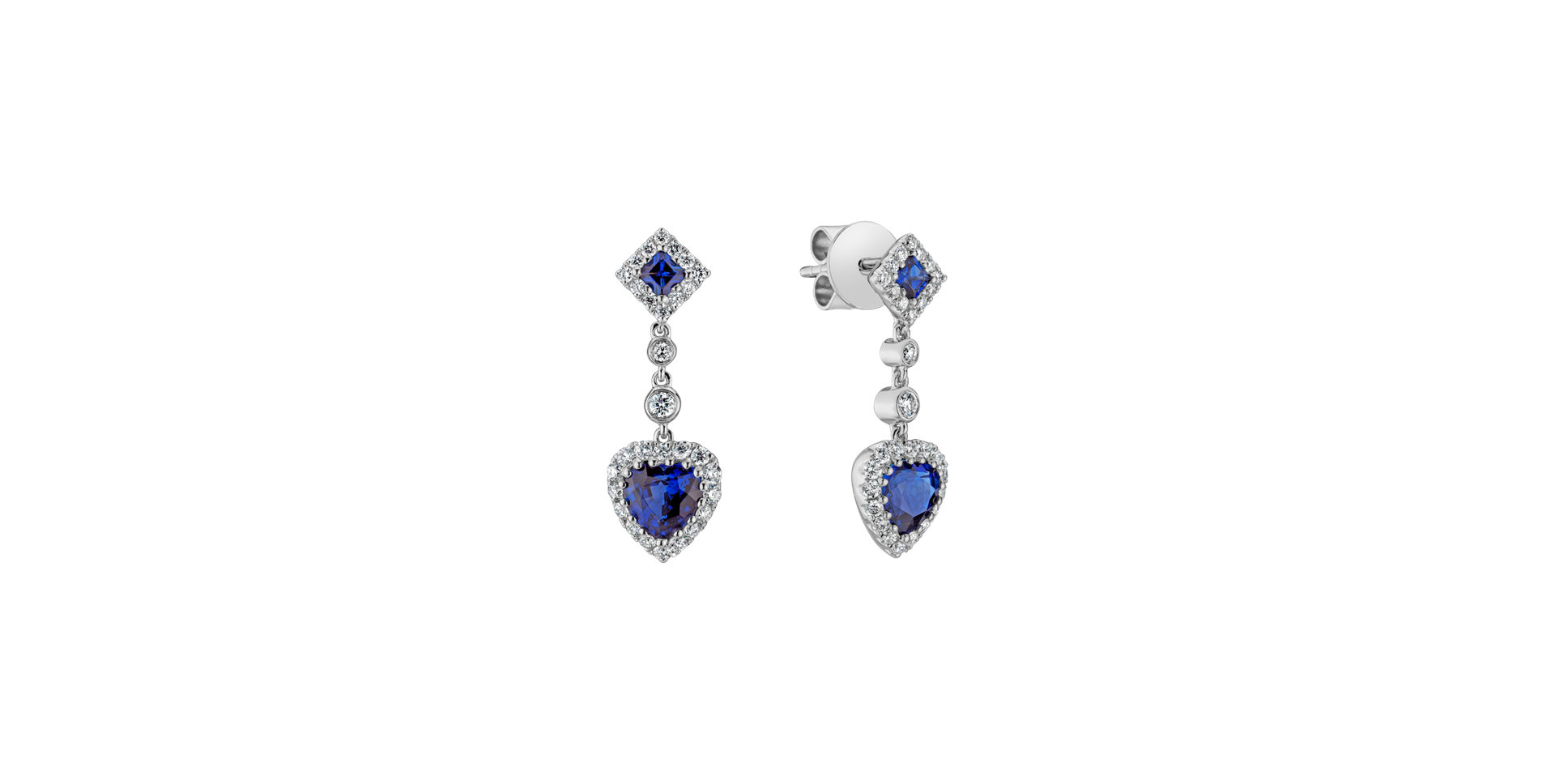 Diamond earrings and Sapphire Teagan