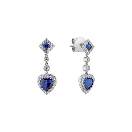 Diamond earrings and Sapphire Teagan