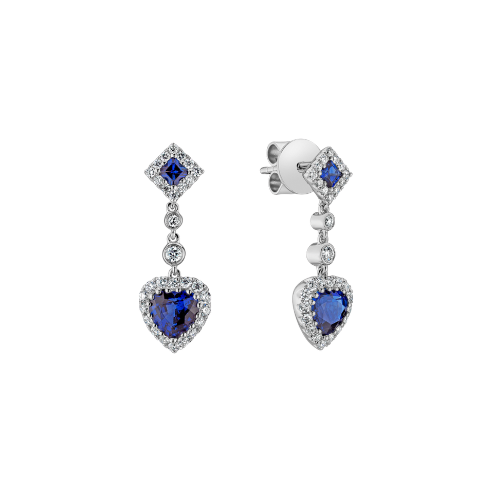 Diamond earrings and Sapphire Teagan
