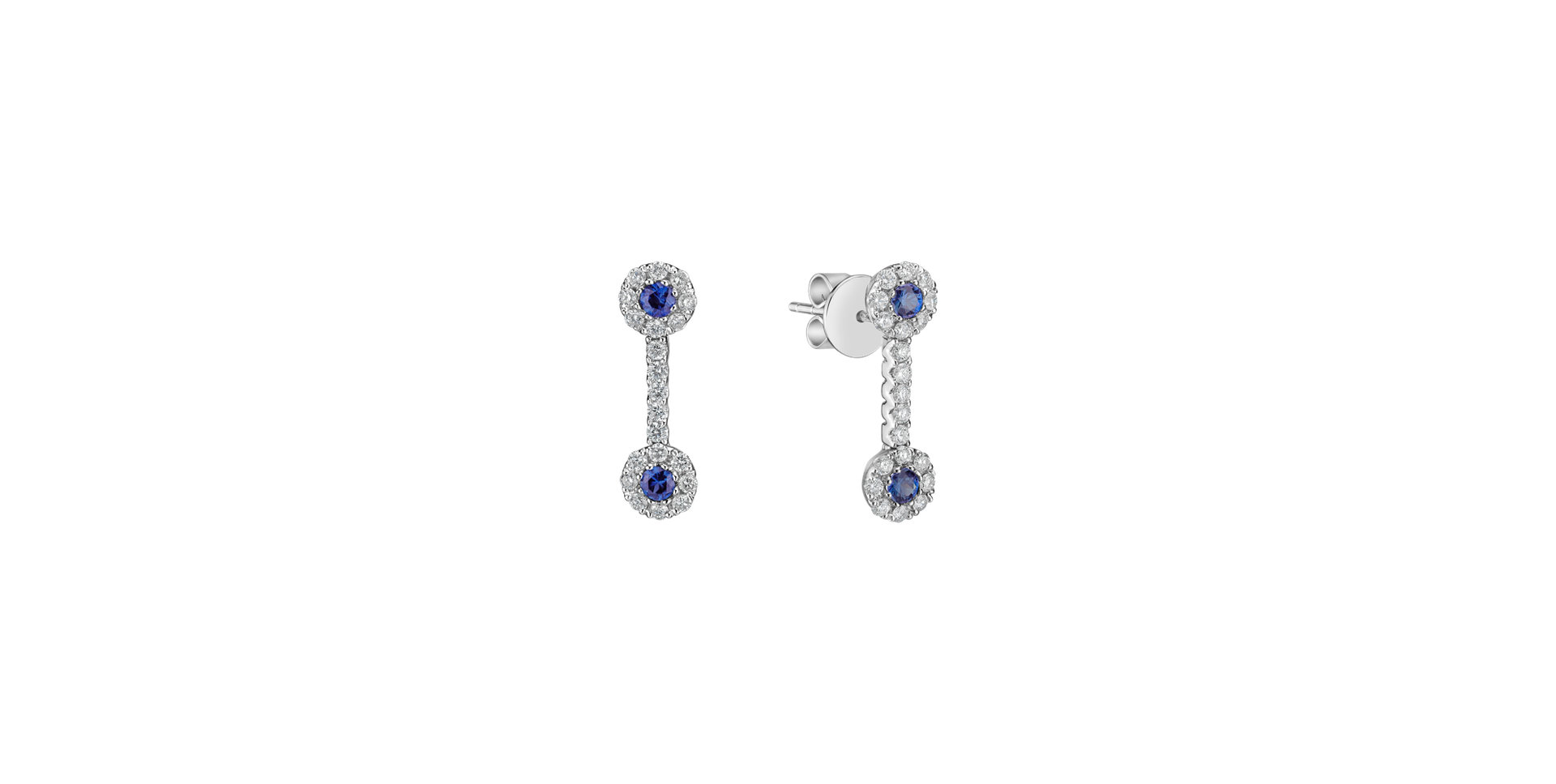 Diamond earrings and Sapphire Preston
