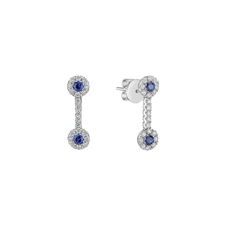 Diamond earrings and Sapphire Preston