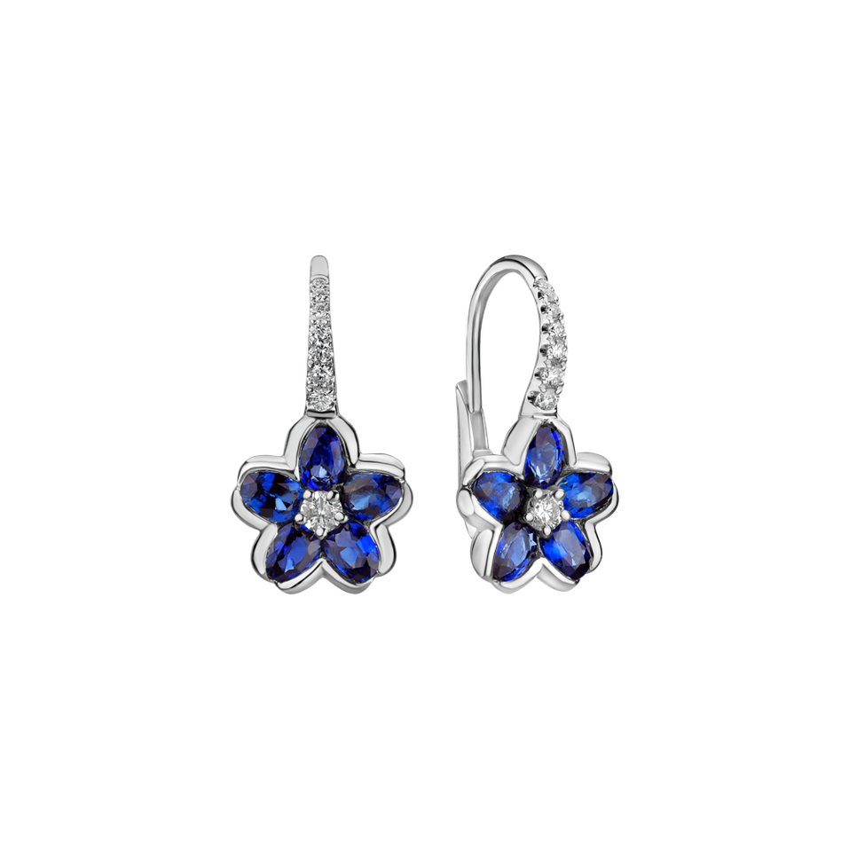 Diamond earrings and Sapphire Shinning Campanula