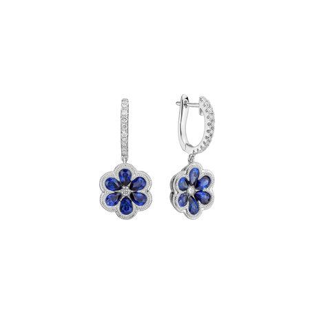 Diamond earrings and Sapphire Shinning Bloom