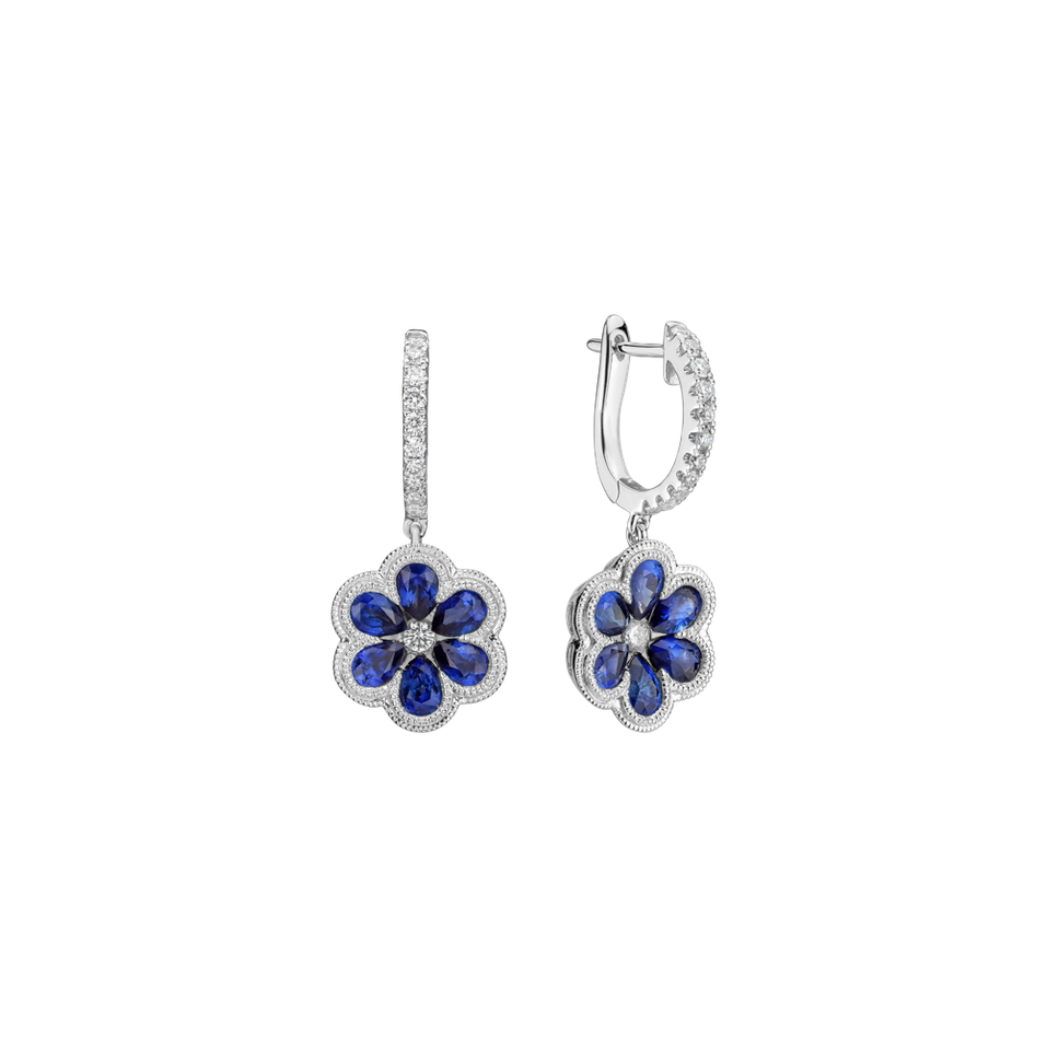 Diamond earrings and Sapphire Shinning Bloom
