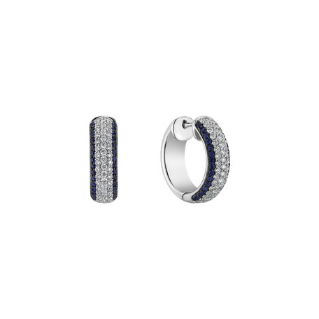 Diamond earrings and Sapphire Border of Diamonds