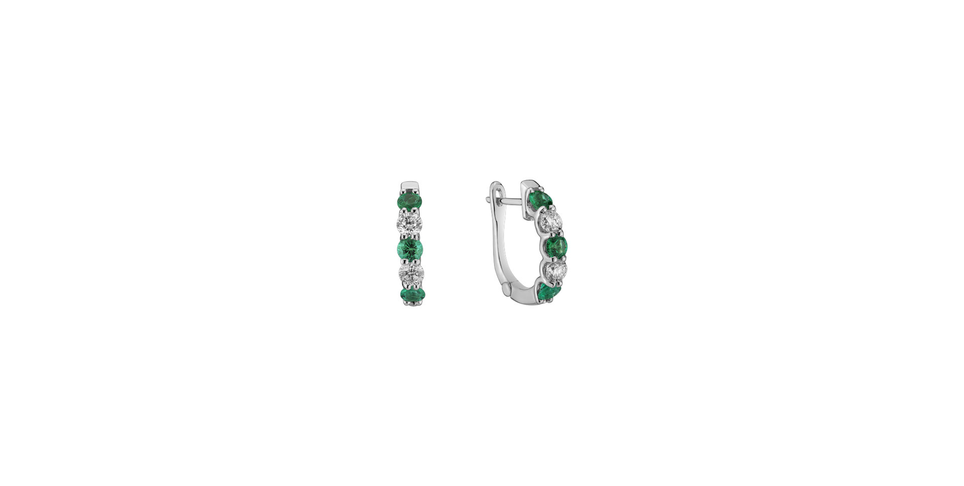 Diamond earrings and Emerald Delicate Harmony