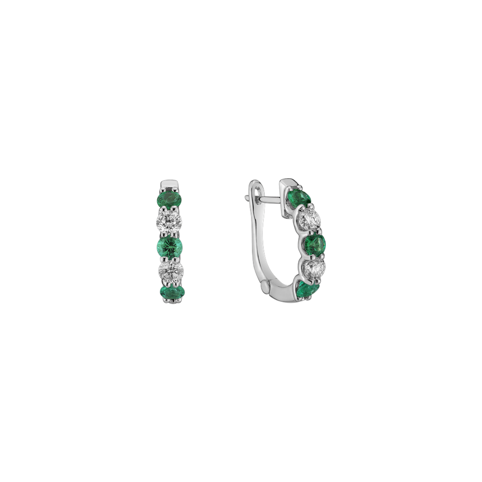 Diamond earrings and Emerald Delicate Harmony