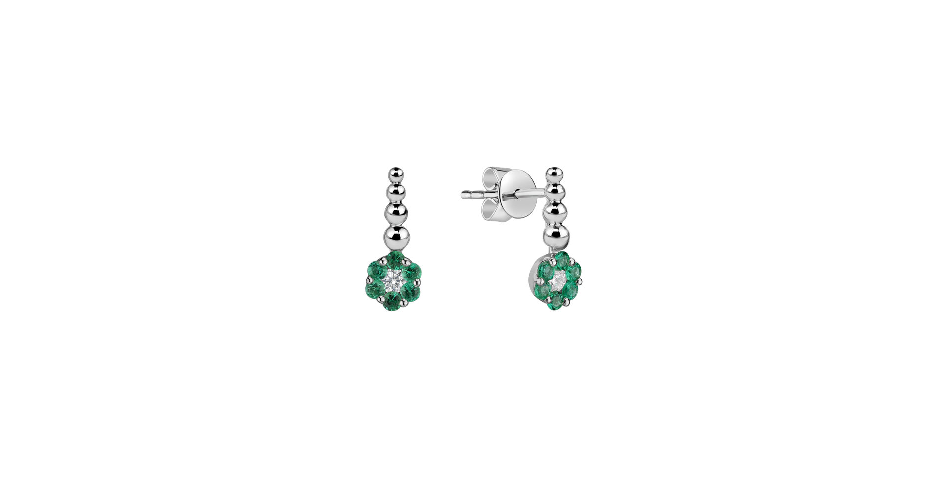 Diamond earrings and Emerald Mckenna