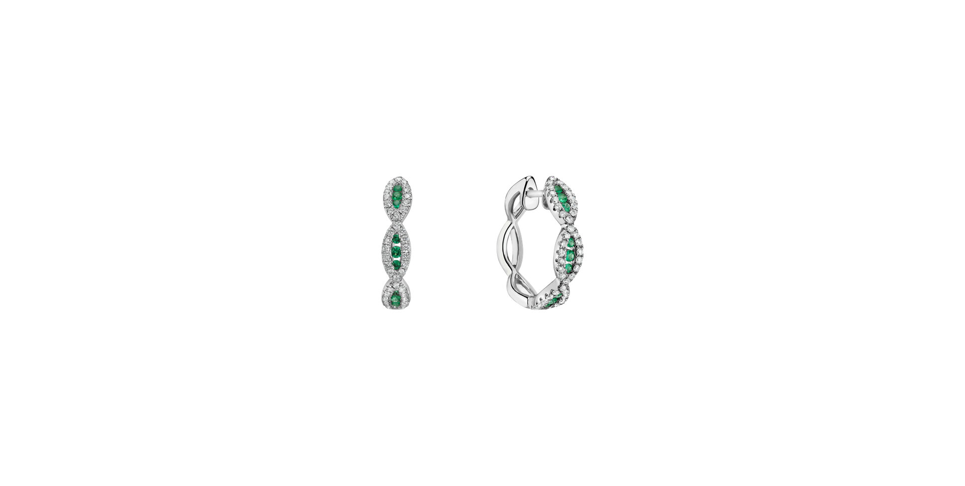 Diamond earrings and Emerald Charlee