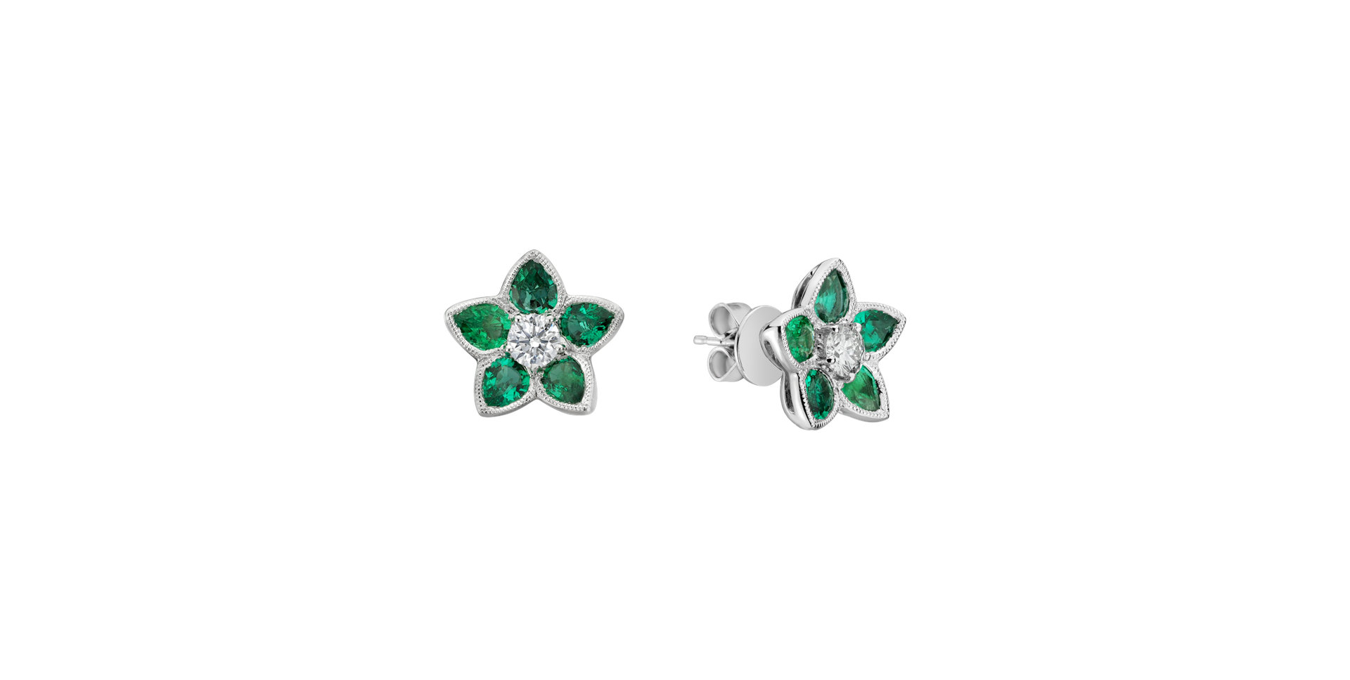 Diamond earrings and Emerald Anna Marie