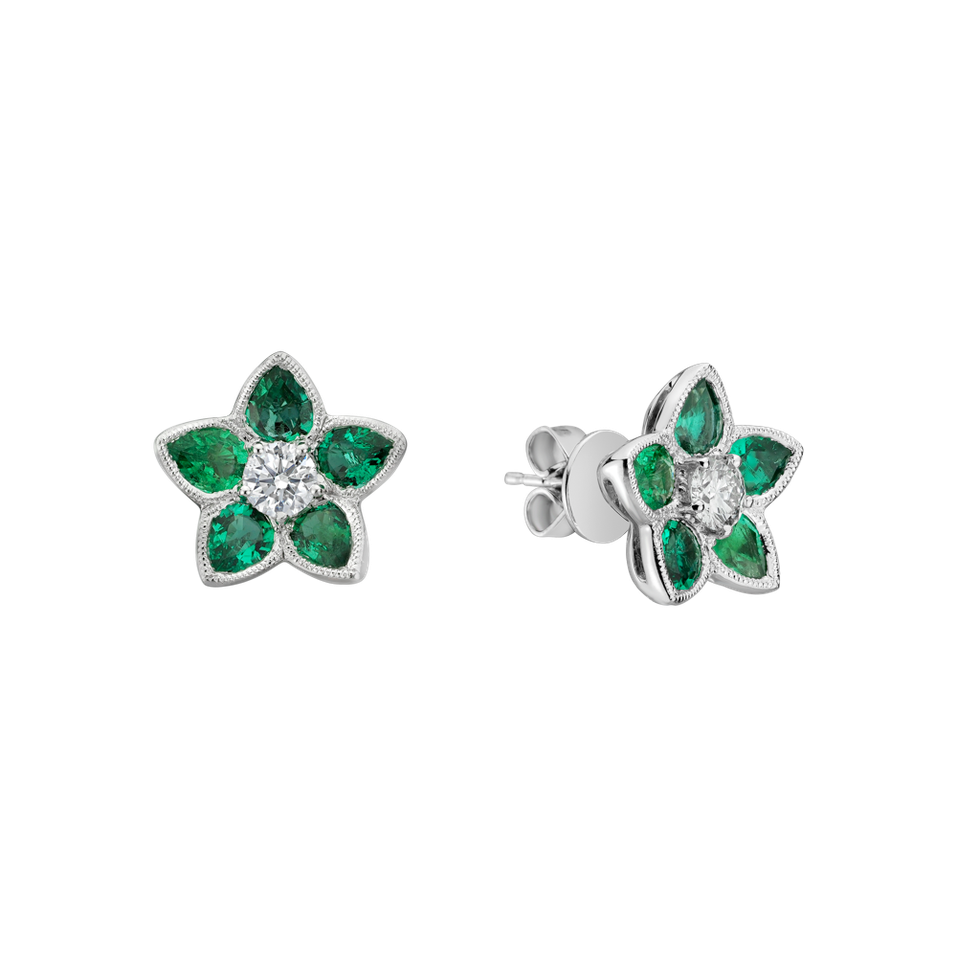 Diamond earrings and Emerald Anna Marie