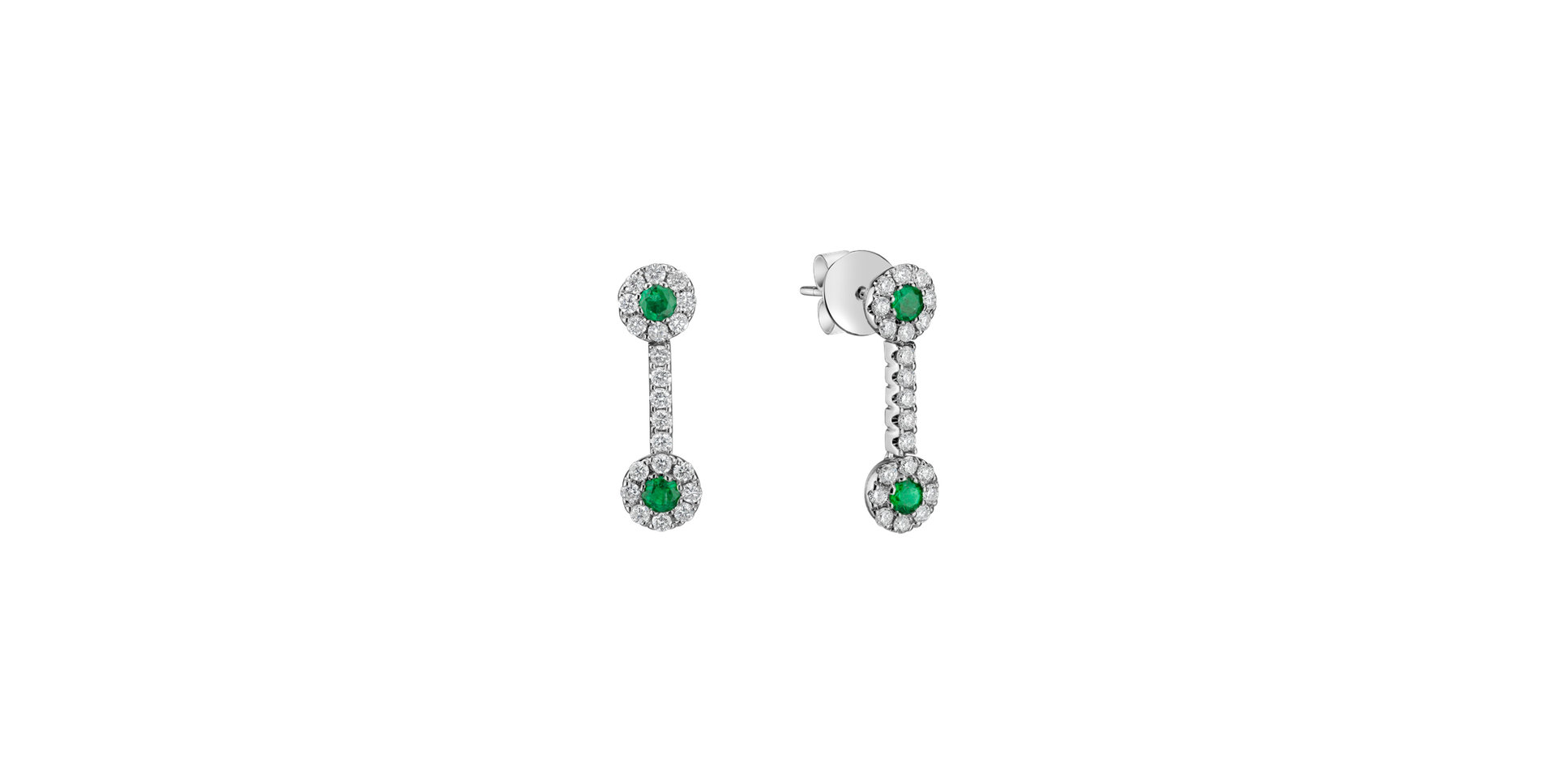 Diamond earrings and Emerald Preston