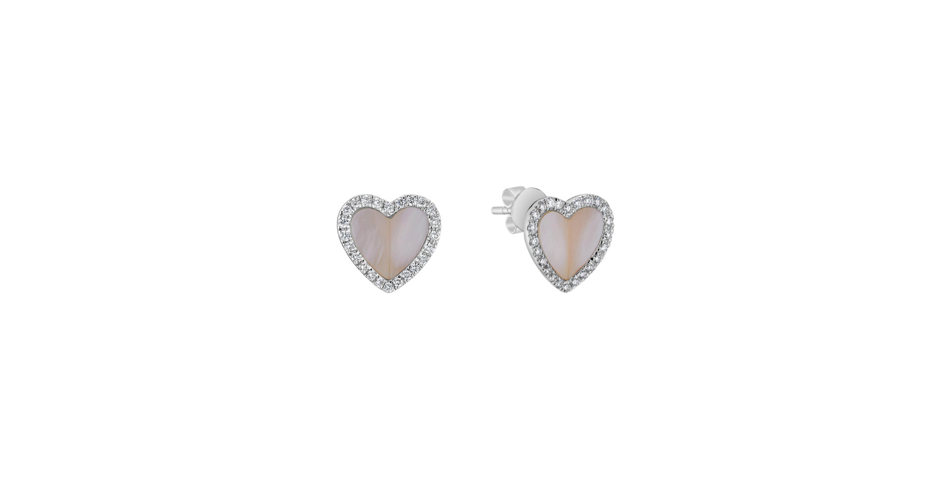 Diamond earrings with Mother af Pearl Midnight in Paris