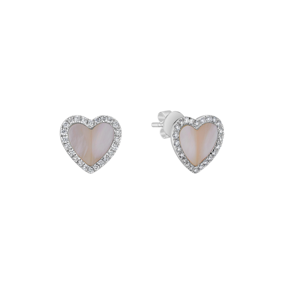 Diamond earrings with Mother af Pearl Midnight in Paris