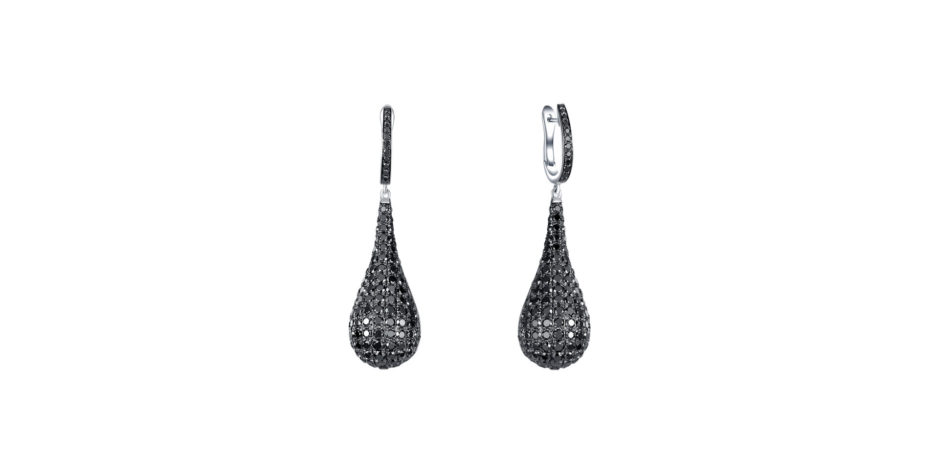 Earrings with black diamonds Inferno Tears