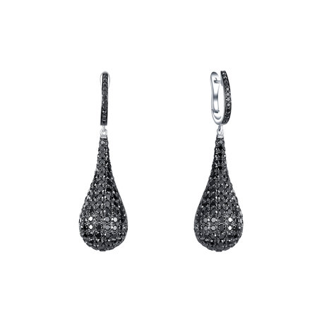 Earrings with black diamonds Inferno Tears