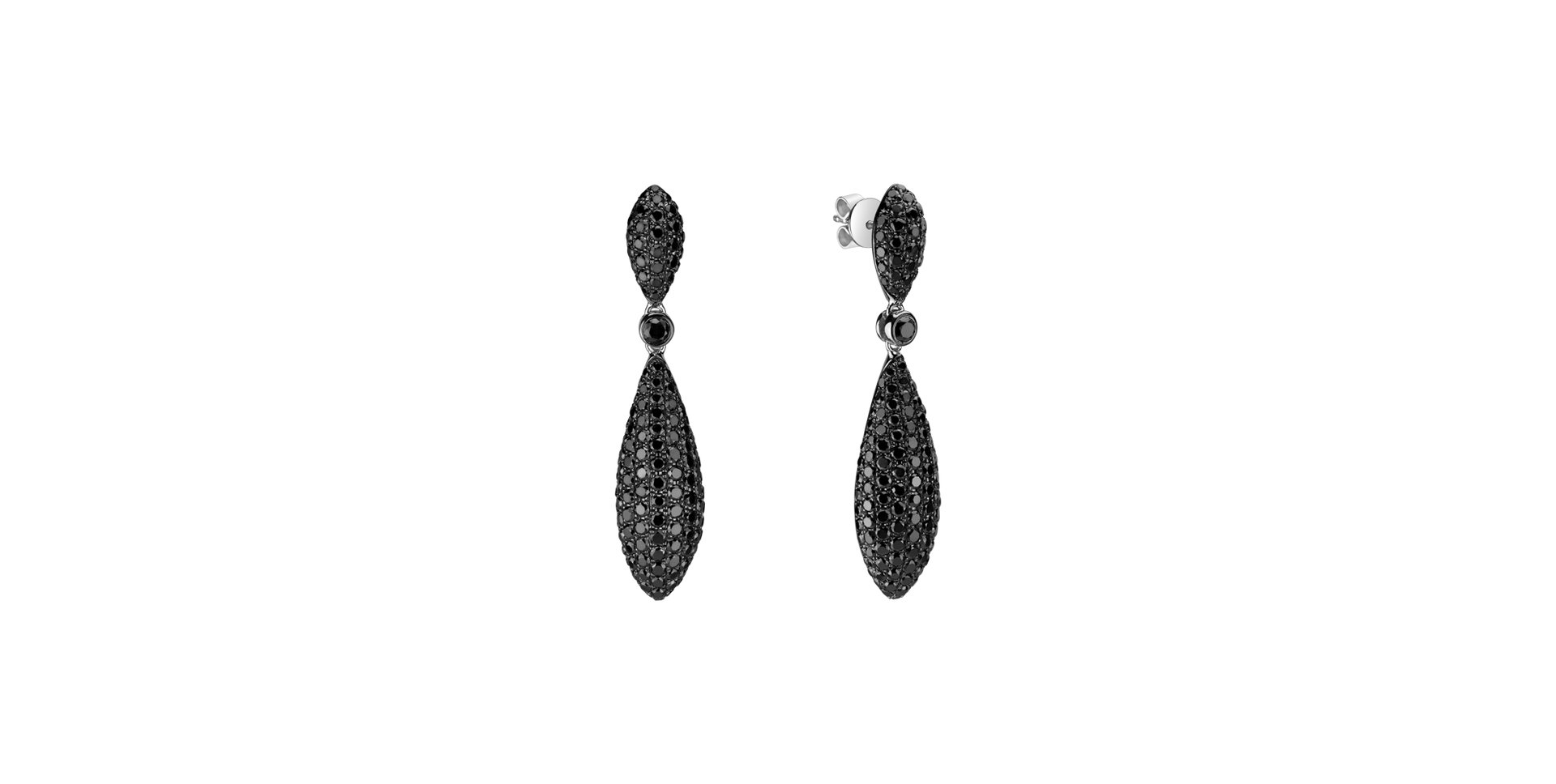 Earrings with black diamonds Inferno Secret