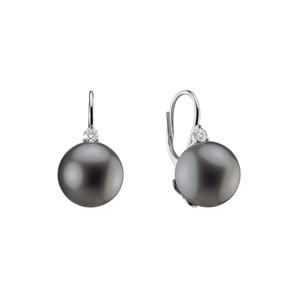 Diamond earrings with Pearl Ocean Mystery