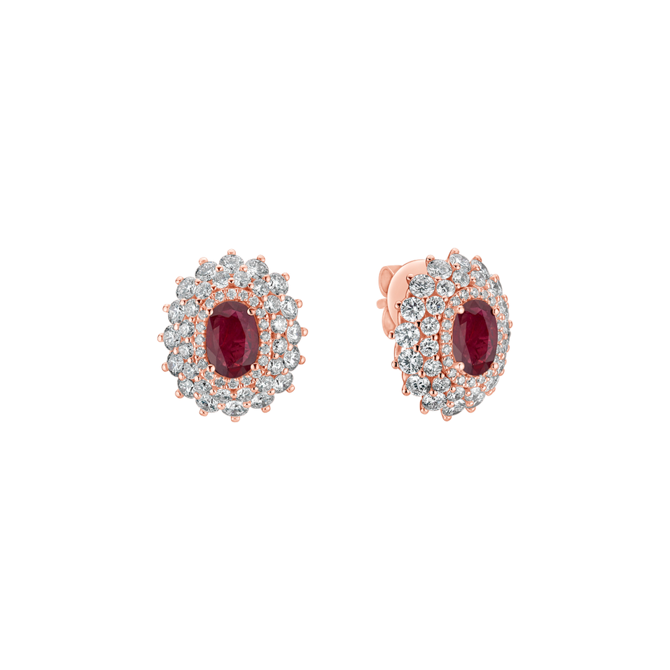 Diamond earrings with Ruby Royal Radiance