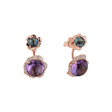 Diamond earrings, Topaz and Amethyst East of Eden