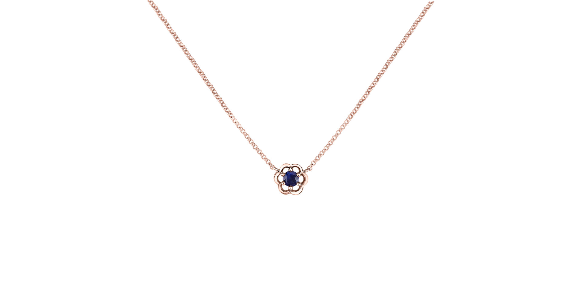 Necklace with Sapphire Flower Gem