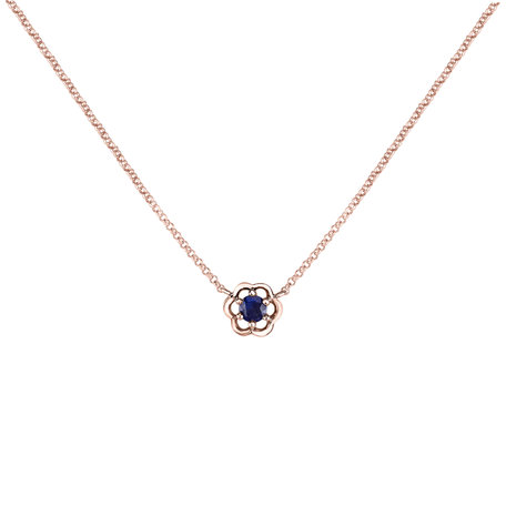 Necklace with Sapphire Flower Gem