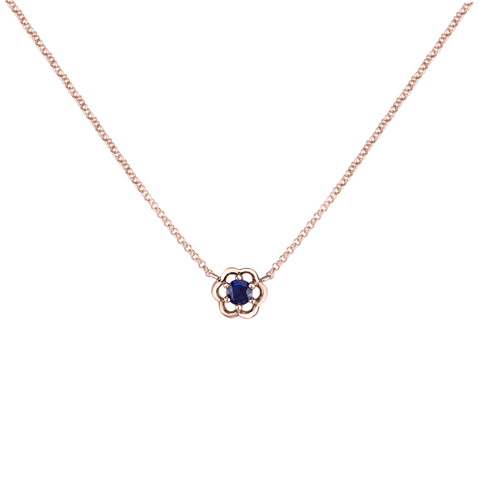 Necklace with Sapphire Flower Gem