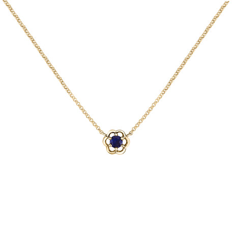 Necklace with Sapphire Flower Gem