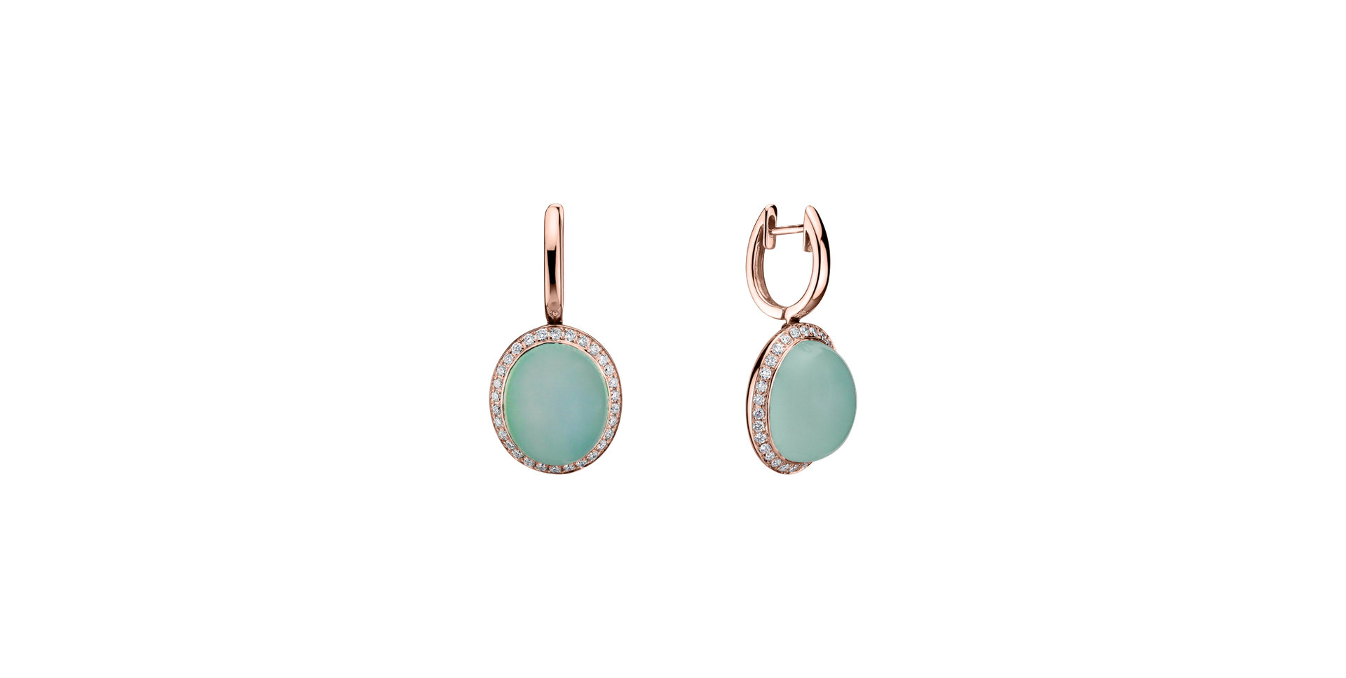 Diamond earrings with Chalcedony Magic Blossom