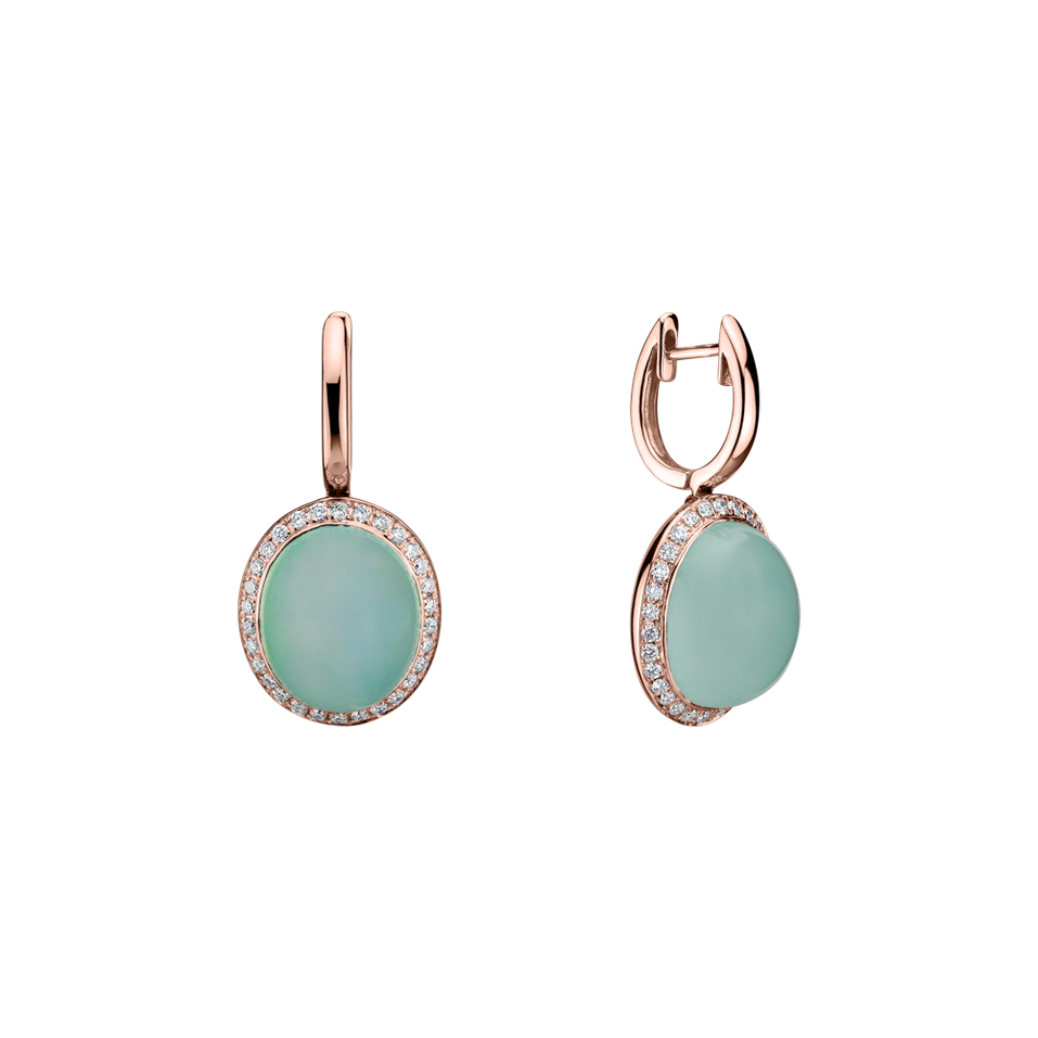 Diamond earrings with Chalcedony Magic Blossom