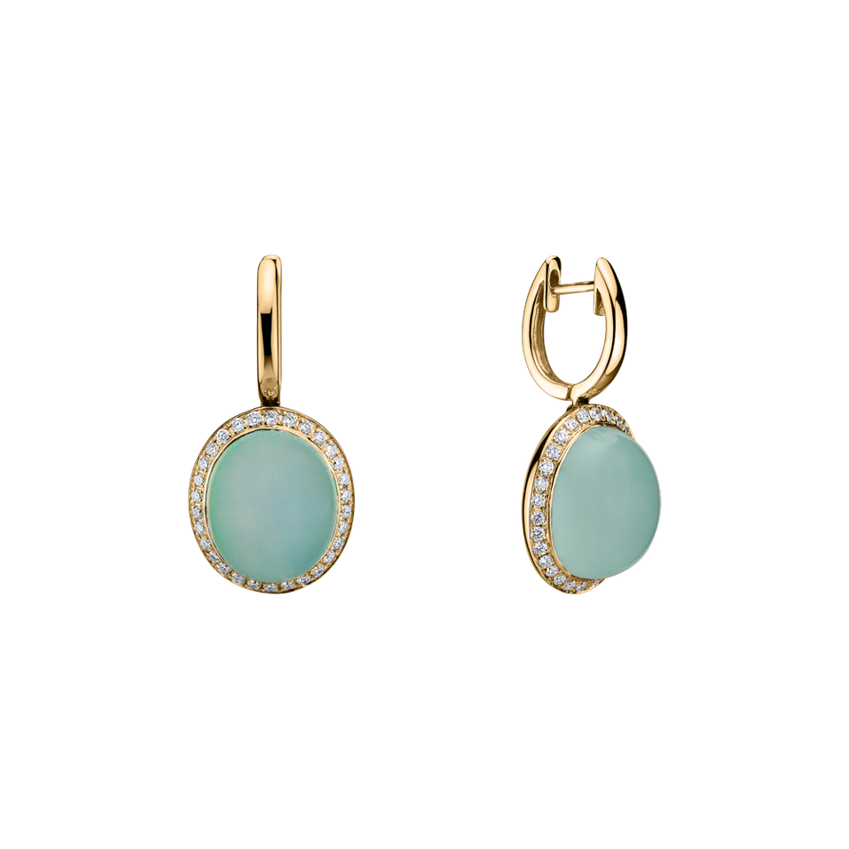 Diamond earrings with Chalcedony Magic Blossom