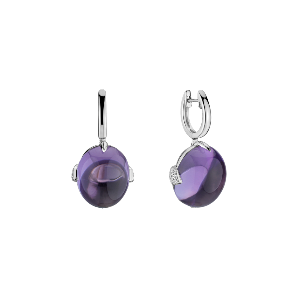 Diamond earrings with Amethyst Shining Grace