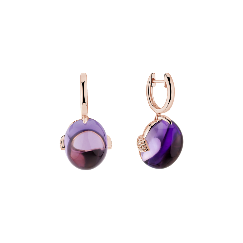 Diamond earrings with Amethyst Shining Grace