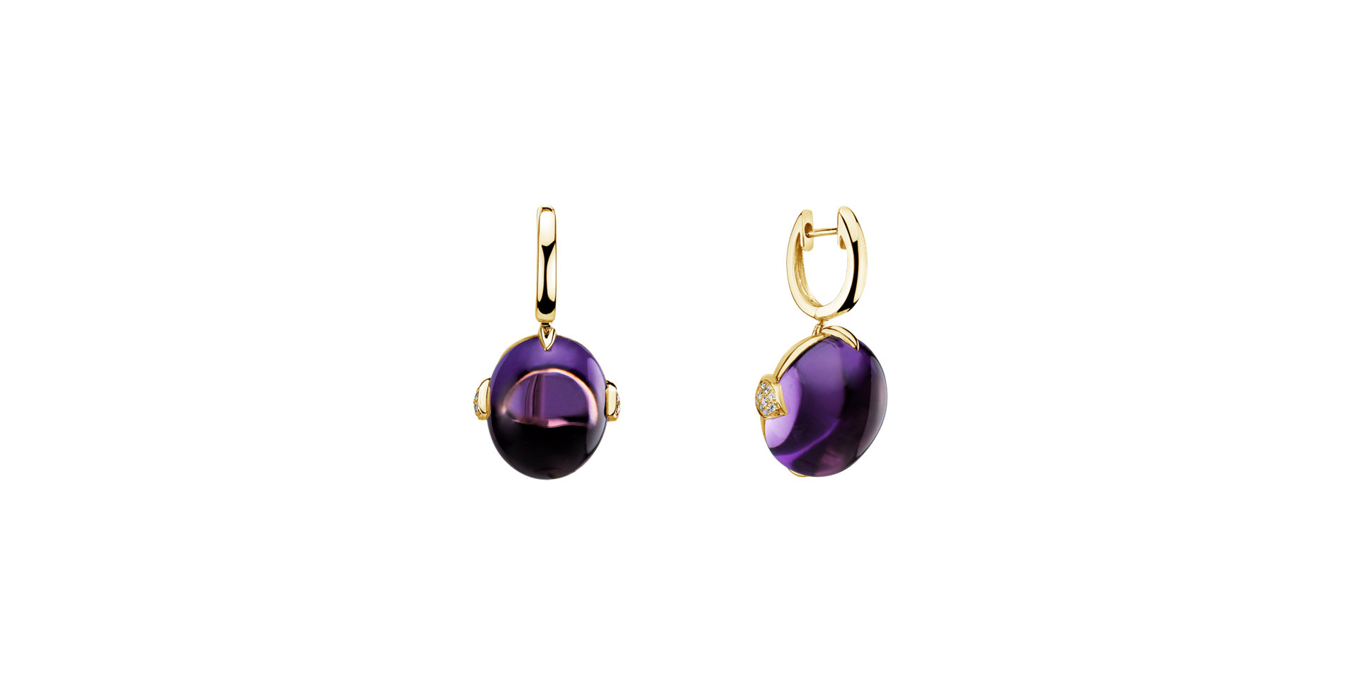 Diamond earrings with Amethyst Shining Grace