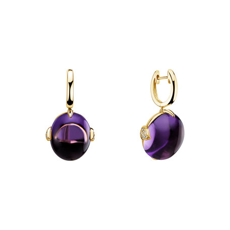 Diamond earrings with Amethyst Shining Grace