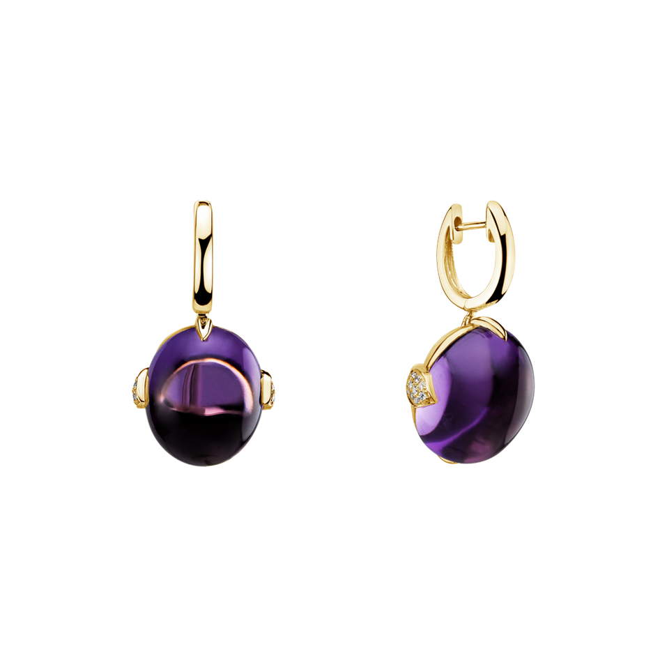 Diamond earrings with Amethyst Shining Grace