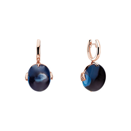 Diamond earrings with Topaz Shining Grace