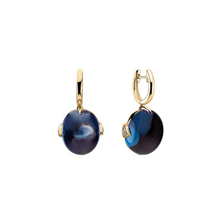 Diamond earrings with Topaz Shining Grace