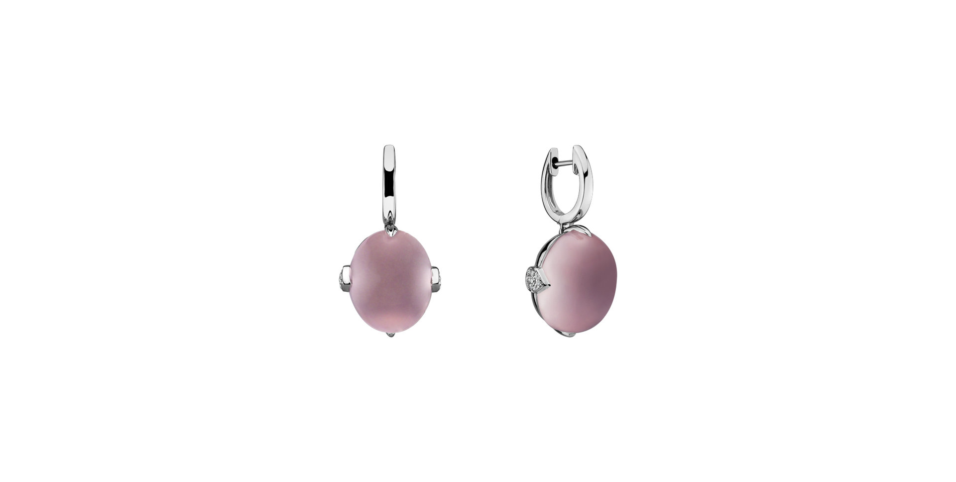 Diamond earrings with Rose Quartz Shining Grace