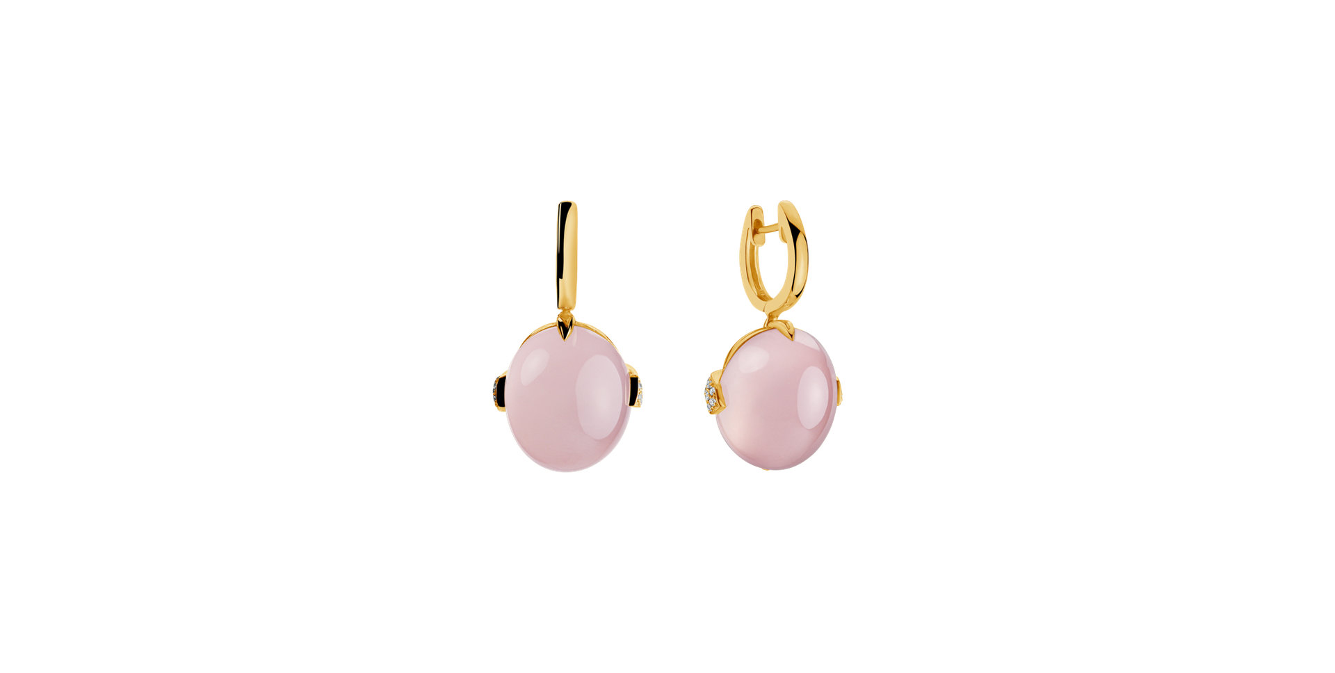 Diamond earrings with Rose Quartz Shining Grace
