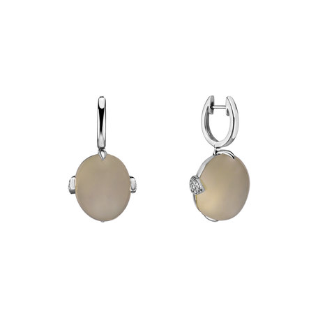 Diamond earrings with Moonstone Shining Grace