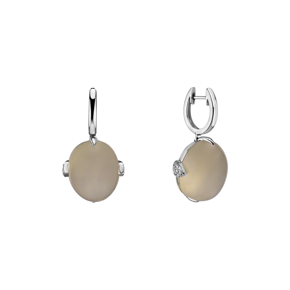 Diamond earrings with Moonstone Shining Grace