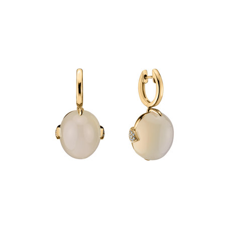 Diamond earrings with Moonstone Shining Grace