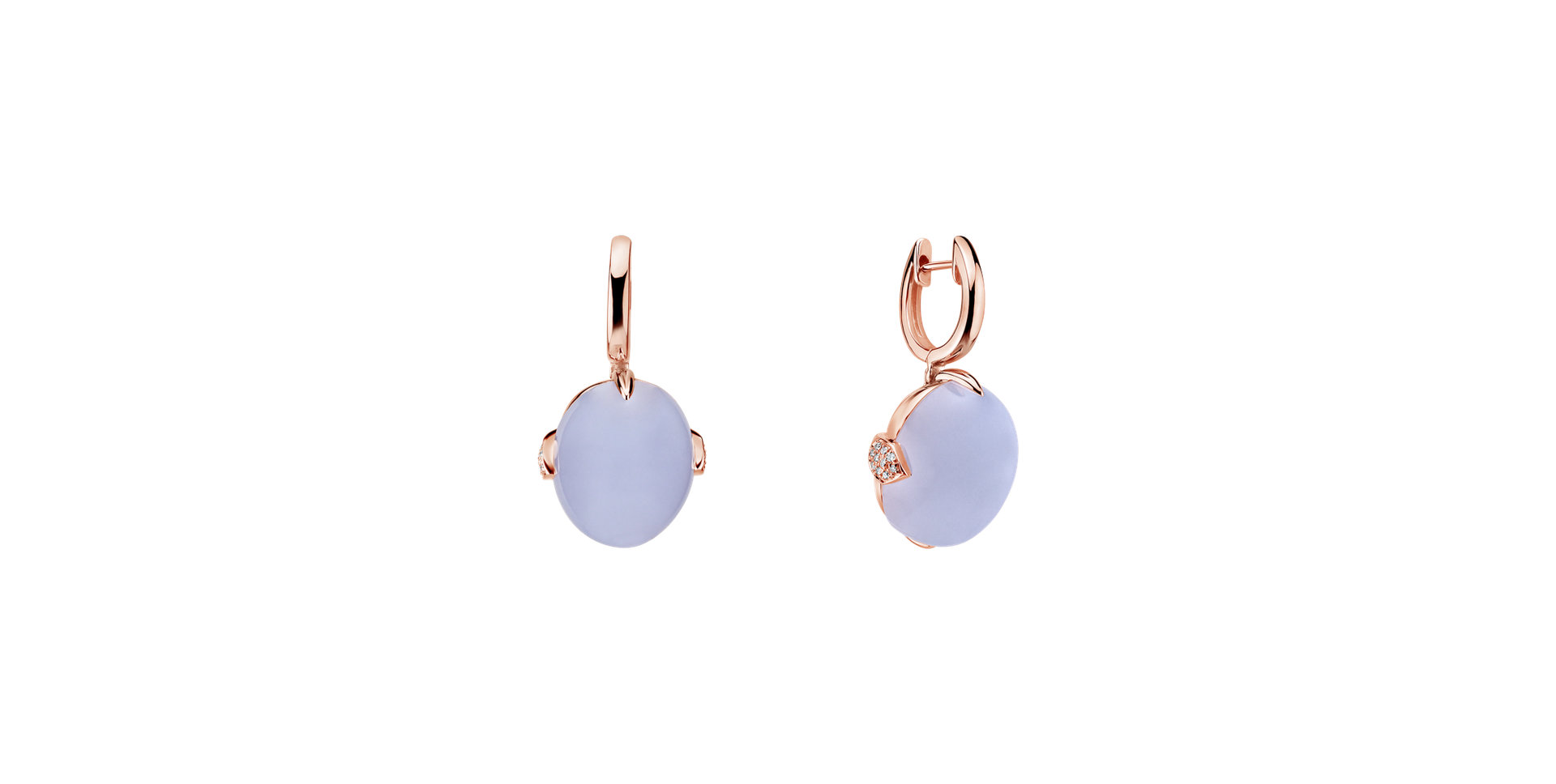 Diamond earrings with Chalcedony Shining Grace