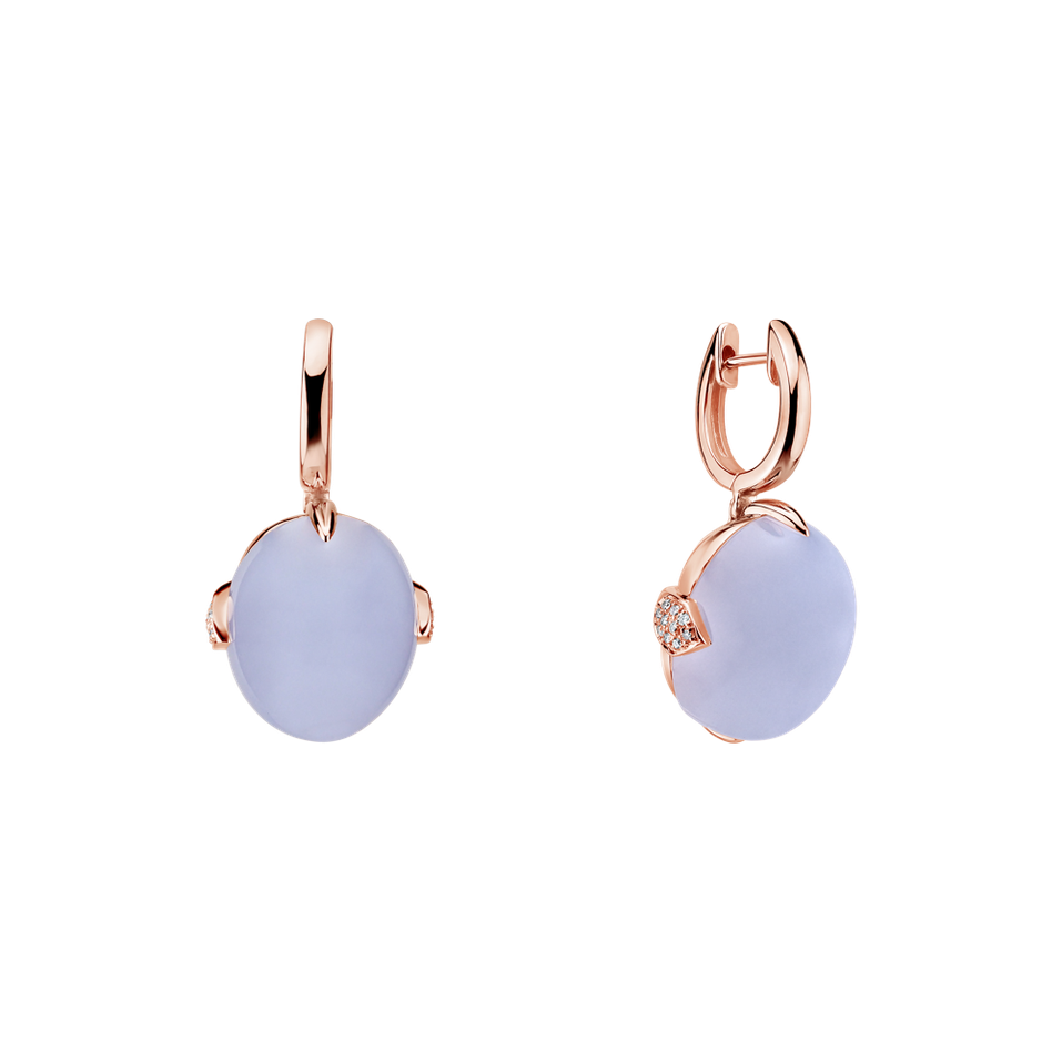 Diamond earrings with Chalcedony Shining Grace